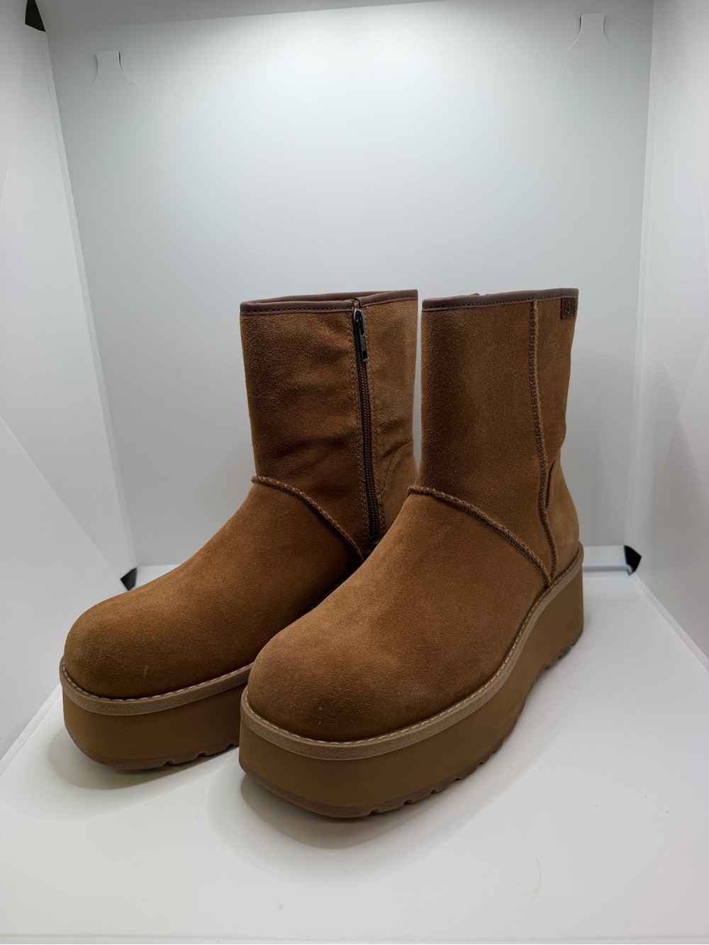 UGG Platform Suede Mid-Calf Boots